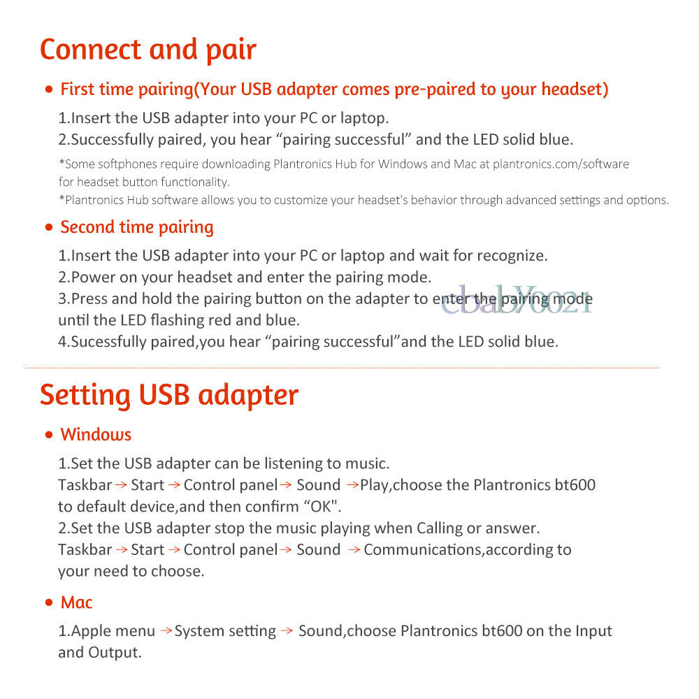 Plantronics BT600 Bluetooth USB Adapter Dongle VOYAGER 8200 6200 5200 4200 3200 - Fresh Stock Dated February 2026