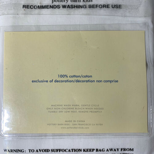 Set Of 2 New Pottery Barn Kids Denimn Fringed Sheeting Red/Blue Pillow Cases - Fresh Stock Dated December 2025