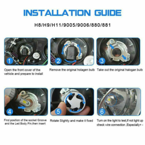 Blue H4 LED Headlight Bulb C6 For Honda VTX1300 C R RETRO VTX 1800 C R S N RETRO - Fresh Stock Dated February 2026