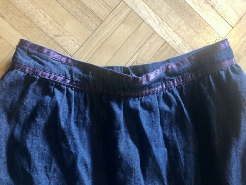 Gunne Sax Vintage Denim Prairie Skirt Pink Gingham Trim XS - Fresh Stock Dated February 2026