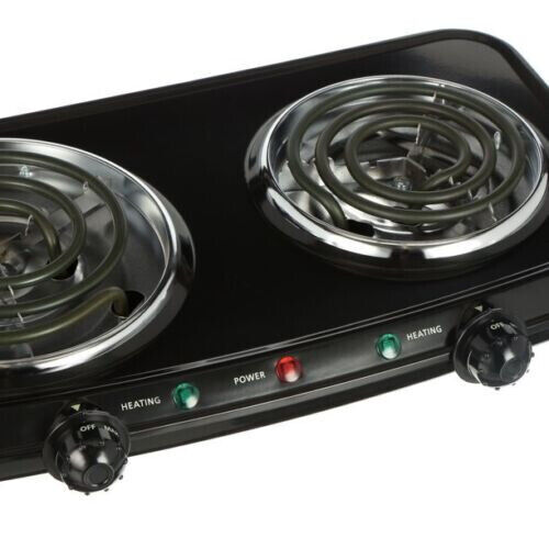 NEW Mainstays Double Burner, 120V~ 1800W, Portable, (FREE SHIPPING & SALE OFF) - Fresh Stock Dated February 2026
