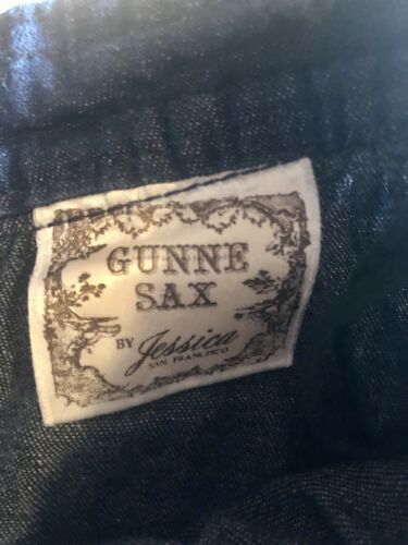 Gunne Sax Vintage Denim Prairie Skirt Pink Gingham Trim XS - Fresh Stock Dated February 2026