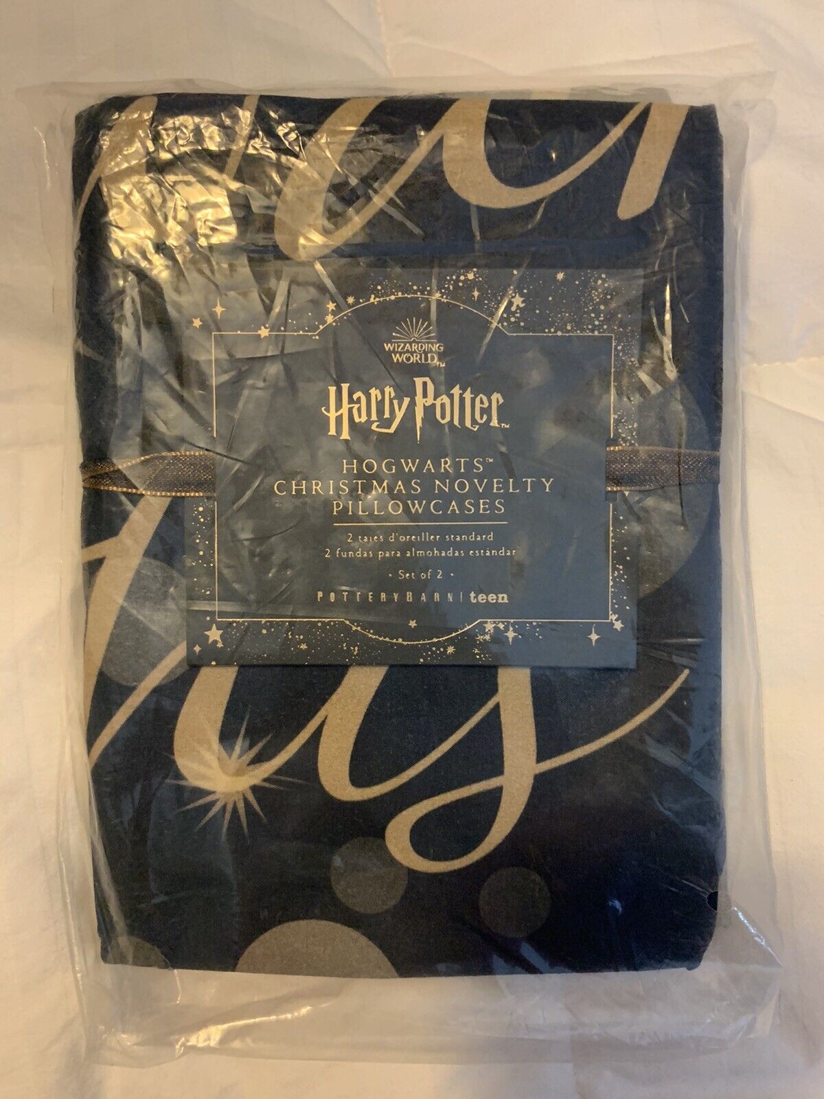 Pottery Barn Teen & Harry Potter: Hogwarts Christmas Novelty Pillowcases, NWT - Fresh Stock Dated February 2026