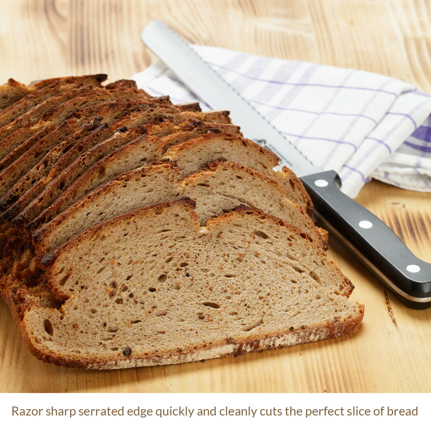 Bread Knife, 8 Inch Stainless Steel Serrated Bread Knife - Fresh Stock Dated December 2025