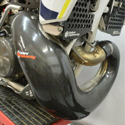 Carbon Fiber Exhaust Guard for 2017-2019 KTM & Husqvarna (FMF Gnarly Pipe Only) - Fresh Stock Dated February 2026