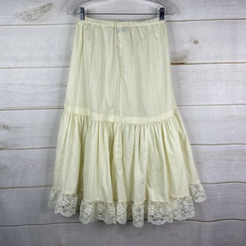 Vtg Gunne Sax by Jessica McClintock Ivory Midi/Maxi Skirt Slip Lace Sz L Elastic - Fresh Stock Dated December 2025