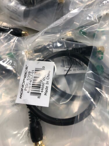 Lot 56-Monoprice 1.5ft RG6 (18AWG) 75Ohm, Quad Shield, CL2 Coaxial Cable - Black - Fresh Stock Dated December 2025
