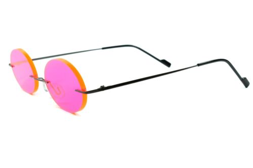 Cartoon Anime Manga Rimless Costume Party Cosplay Pink Oval Lens Sun Glasses - Fresh Stock Dated February 2026