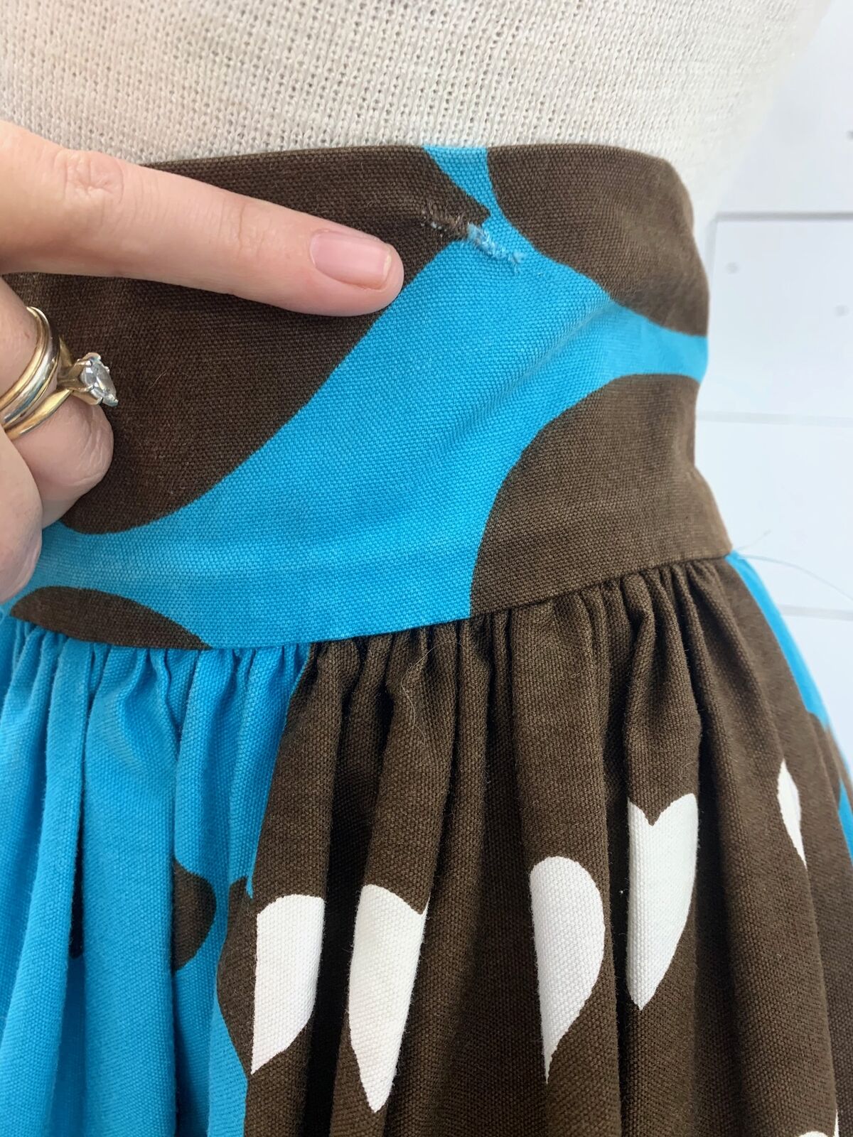 Vtg Vintage 1960s 60s Bold Heart Print Color Block Bohemian Maxi Skirt - Fresh Stock Dated March 2026