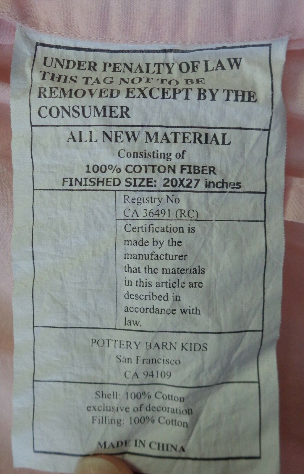 Pottery Barn Kids Sophie Pillow Sham Butterfly Blue Pink Girls 20 X 27 - Fresh Stock Dated December 2025