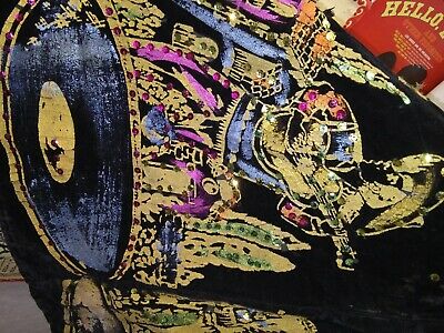 Vintage 1940's 50's Black Velvet Gold Pink Hand Painted Sequins Swing Skirt S/M - Fresh Stock Dated December 2025