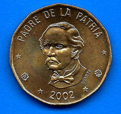 Dominican Republic 1 Peso 2002 UNC Pesos America Coin Free Shipping Worldwide - Fresh Stock Dated February 2026