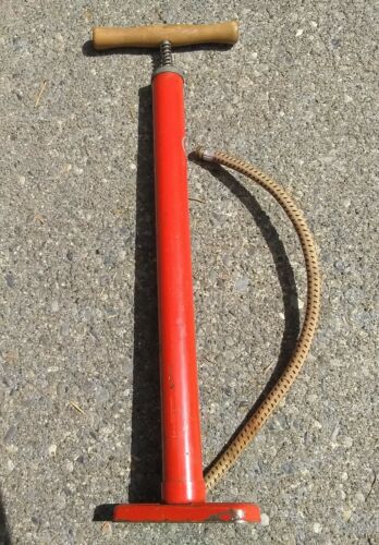 Vintage Retro Bicycle Pump Orange Wooden Handle 1970's - Fresh Stock Dated December 2025