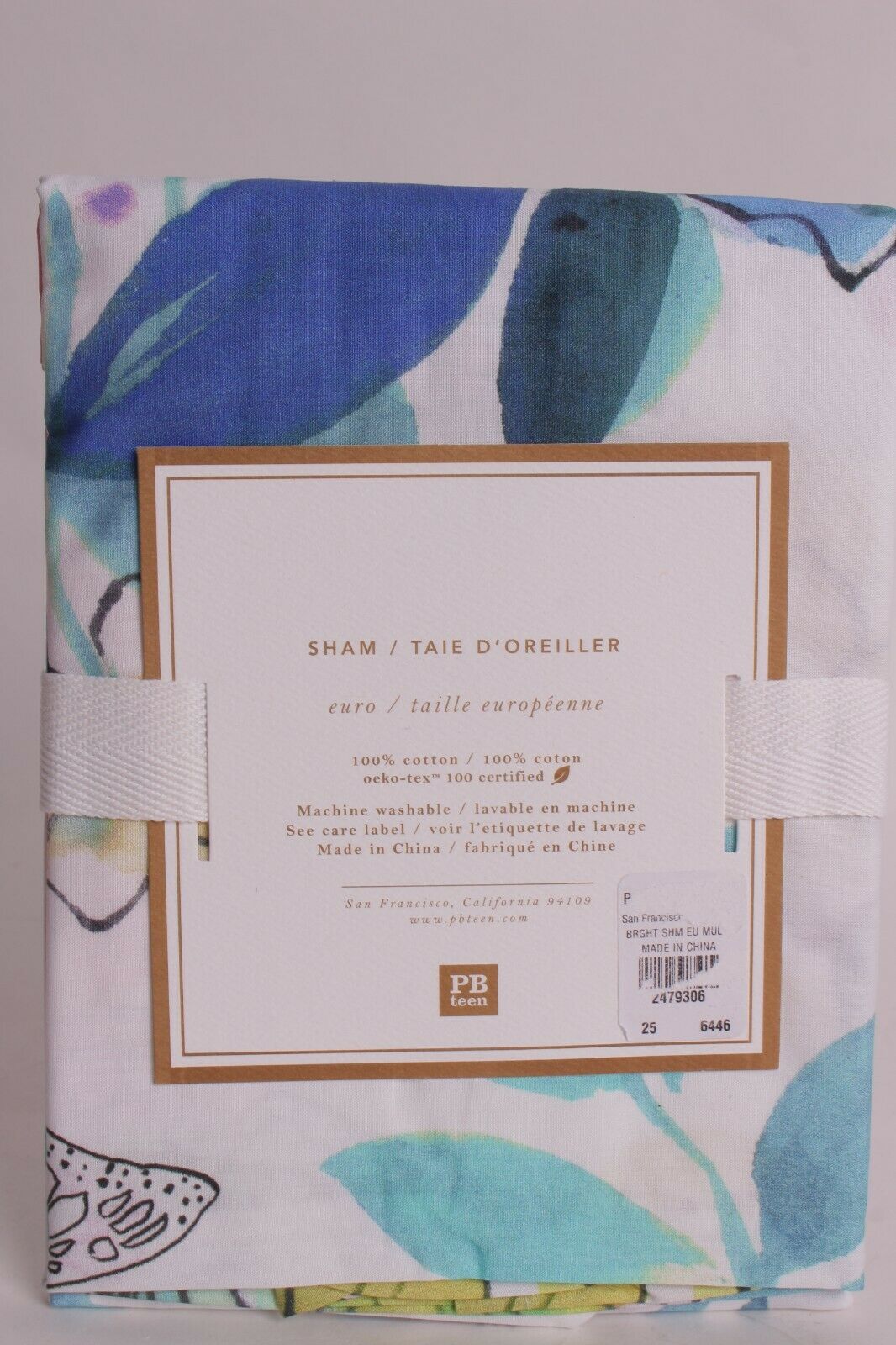 NWT Pottery Barn PB Teen Bright Bouquet euro sham - Fresh Stock Dated December 2025