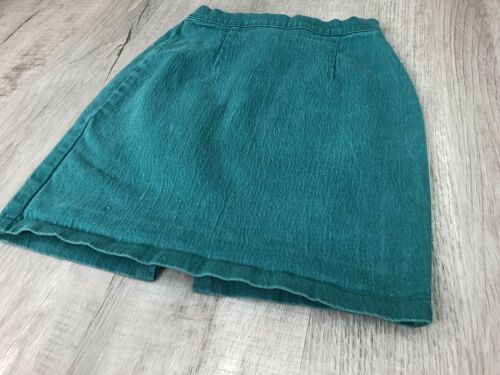 Vintage 80s Skirt “Best Company” Green Teal Jean Dress Made Canada Womens Size 5 - Fresh Stock Dated February 2026