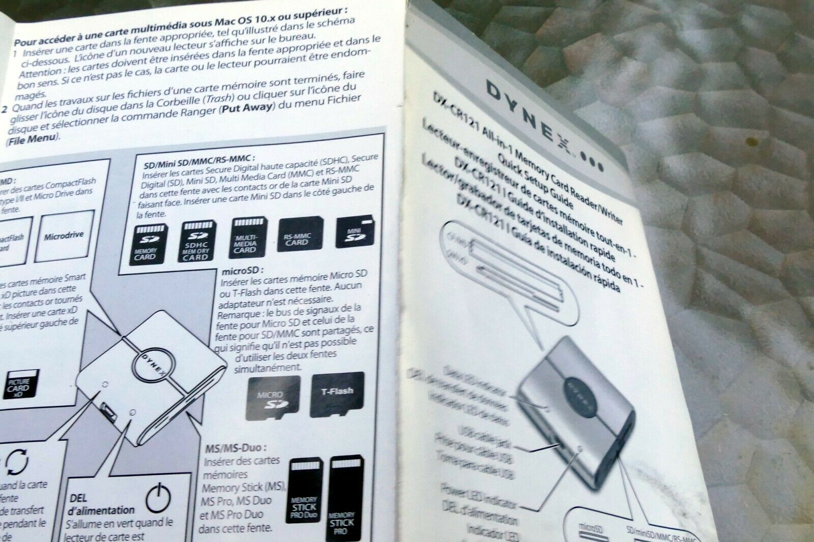 Dynex All-in-1 Memory Card Reader  Guide DX-CR121 - Fresh Stock Dated February 2026