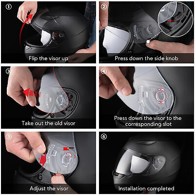 AHR RUN-B Replacement Motorcycle Helmet Face Shield Front Visor PC - Fresh Stock Dated December 2025