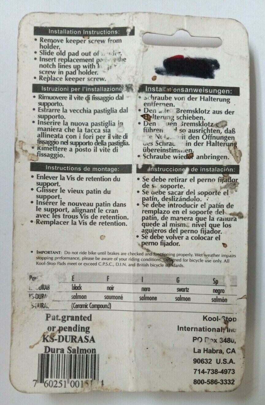 Kool-Stop Dura-Ace/Ultegra Replacement Brake Pad Inserts Salmon Compound - Fresh Stock Dated February 2026