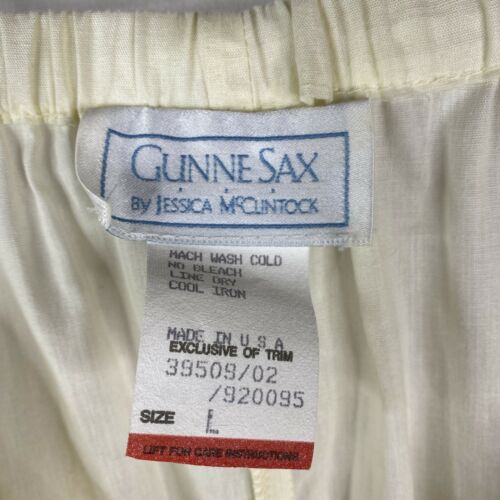 Vtg Gunne Sax by Jessica McClintock Ivory Midi/Maxi Skirt Slip Lace Sz L Elastic - Fresh Stock Dated December 2025
