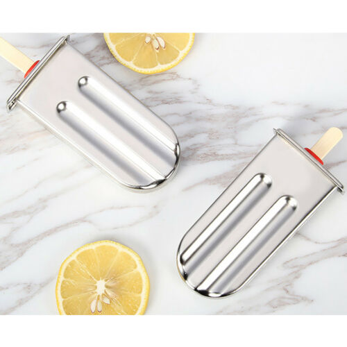 6X Stainless Steel Ice Molds Ice Cream Ice Lolly Popsicle Stick Holder Maker - Fresh Stock Dated February 2026