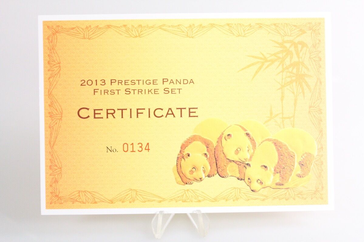 2013 CHINA 1.9 OZ PURE GOLD PANDA PRESTIGE 6 COINS SET PCGS MS 70 FIRST STRIKE - Fresh Stock Dated February 2026