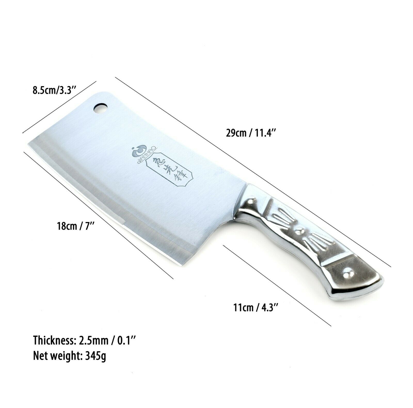 Kitchen 7'' Cleaver Knife Chopper Butcher Stainless Steel for Home Restaurant US - Fresh Stock Dated December 2025