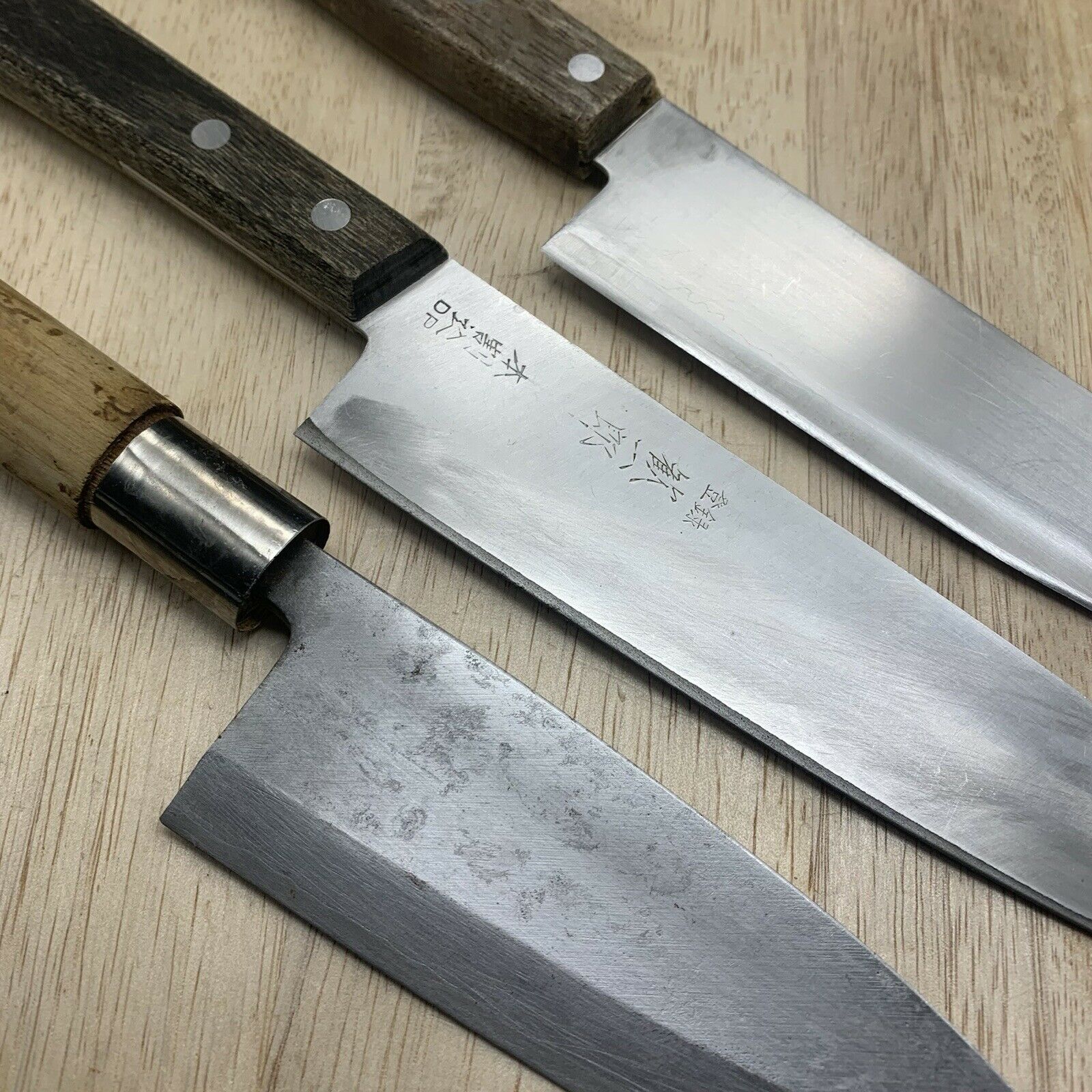 Damaged Lot of three Japanese Chef's Kitchen Knives  From Japan ST496 - Fresh Stock Dated December 2025