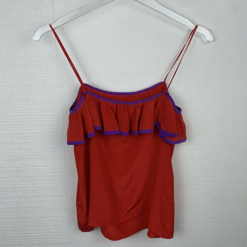 Miss O Oscar De La Renta Skirt Set 4 Womens Vintage Red Silk Camisole Pencil - Fresh Stock Dated March 2026