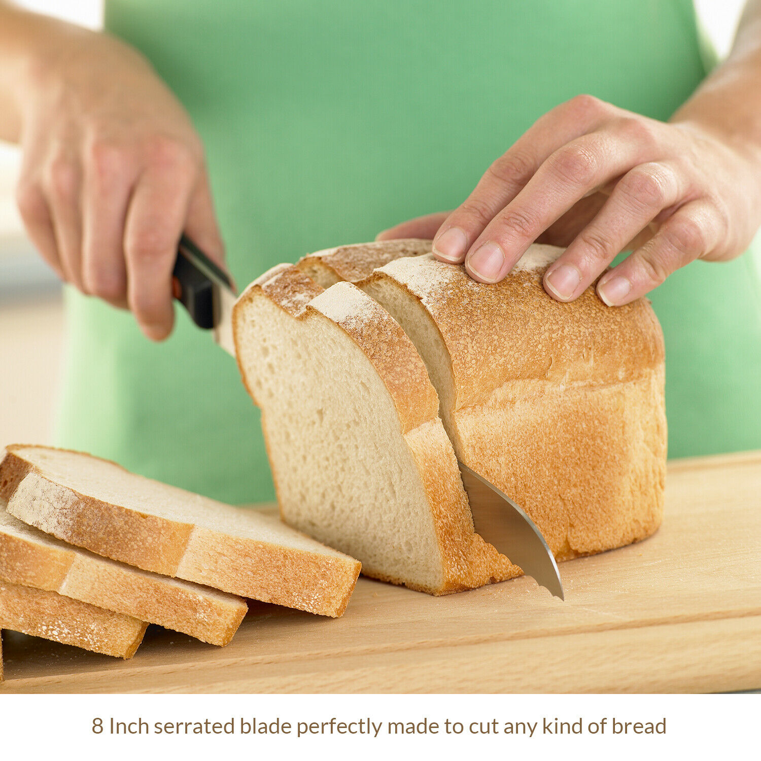 Bread Knife, 8 Inch Stainless Steel Serrated Bread Knife - Fresh Stock Dated December 2025