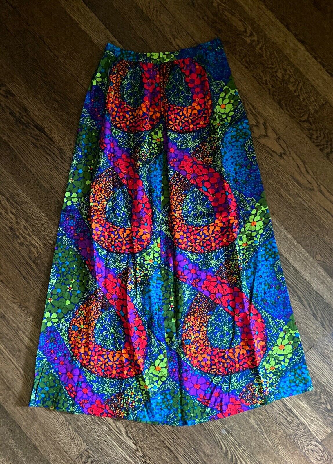 VTG 70s Medium Colorful Pot Weed Marijuana Cannabis Psychedelic Long Maxi Skirt - Fresh Stock Dated March 2026