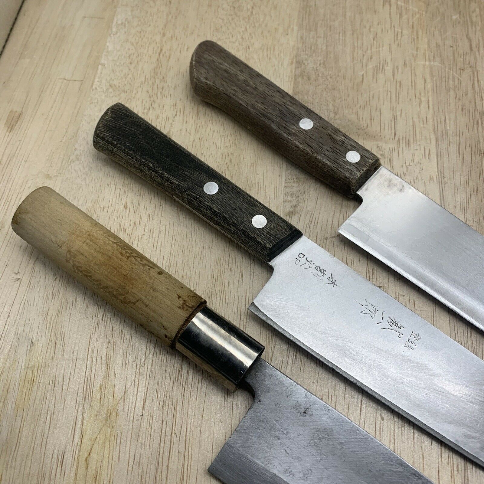 Damaged Lot of three Japanese Chef's Kitchen Knives  From Japan ST496 - Fresh Stock Dated December 2025