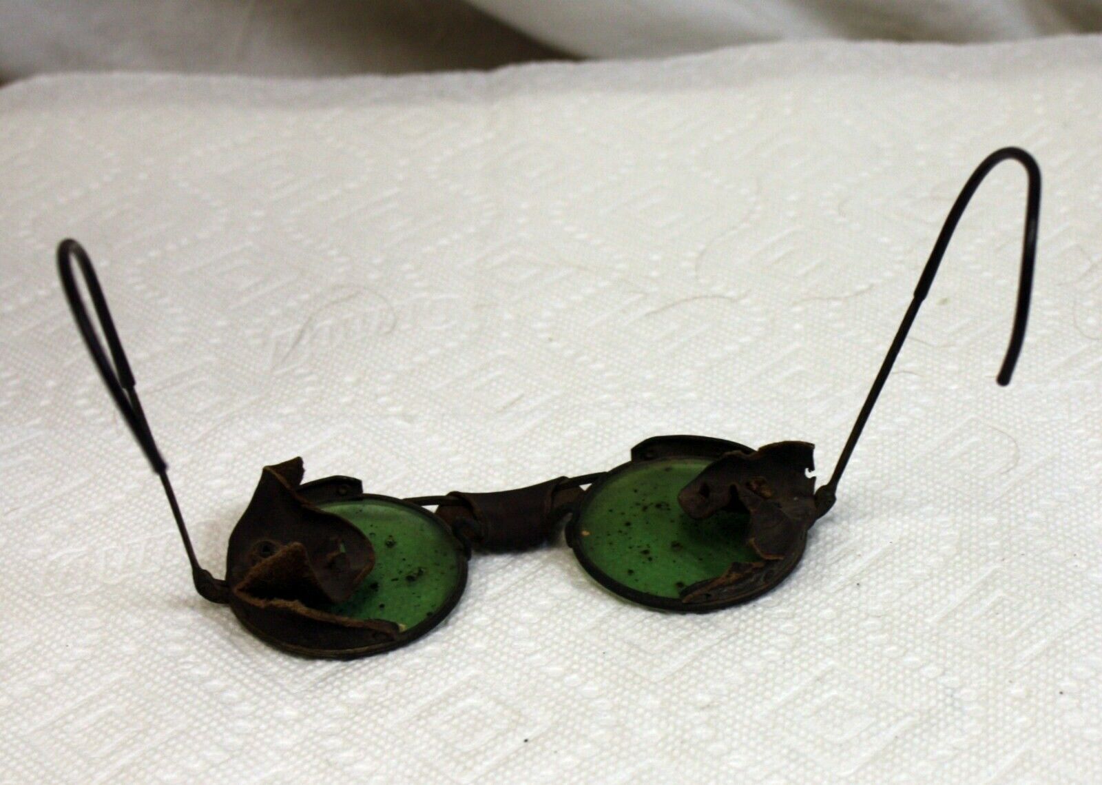 Vintage AO American Optical Welding Goggles Steampunk Leather Motorcycle Aviator - Fresh Stock Dated February 2026