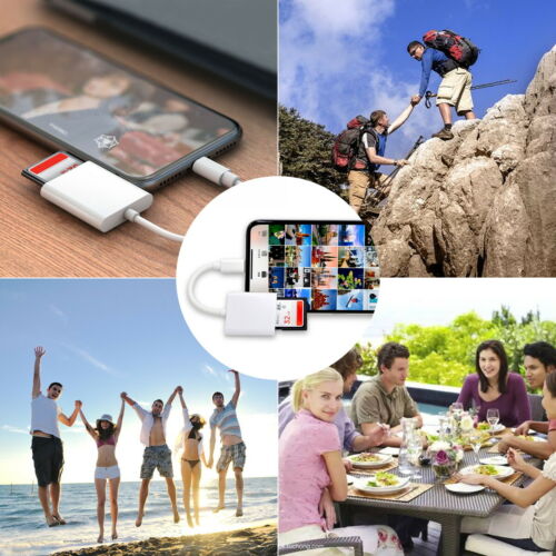 2 in 1 Adapter to USB Camera SD TF Card Reader Adapter for iPhone11 12 X 8 iPad - Fresh Stock Dated February 2026