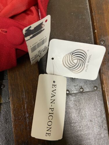 VINTAGE NEW Evan Picone Red Pencil 100% Wool Skirt ILGWU USA NWT New Old Stock - Fresh Stock Dated March 2026