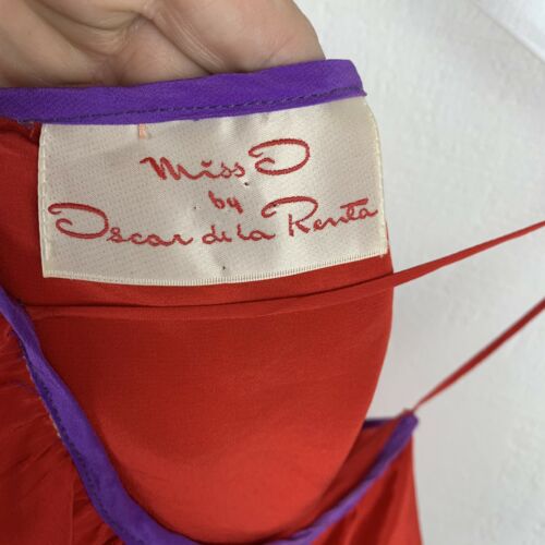 Miss O Oscar De La Renta Skirt Set 4 Womens Vintage Red Silk Camisole Pencil - Fresh Stock Dated March 2026