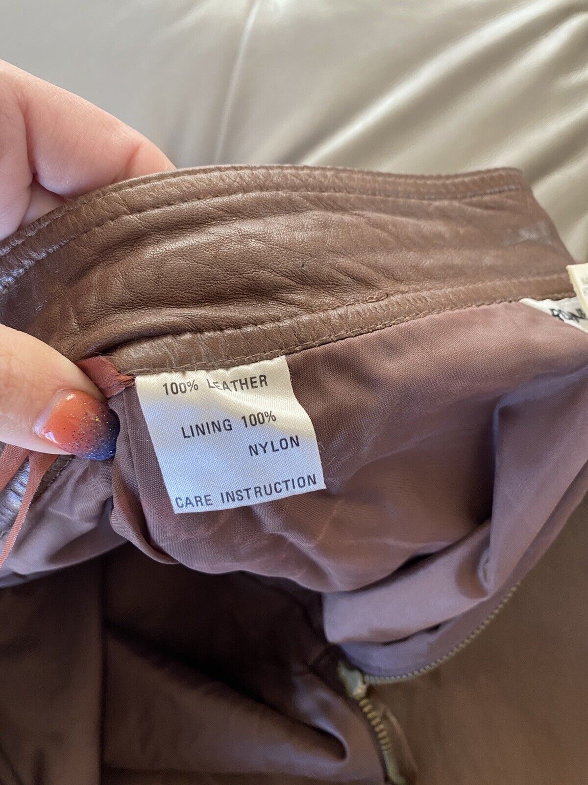 Vintage Rodney Clark high waist brown leather skirt - midi shin length. - Fresh Stock Dated March 2026