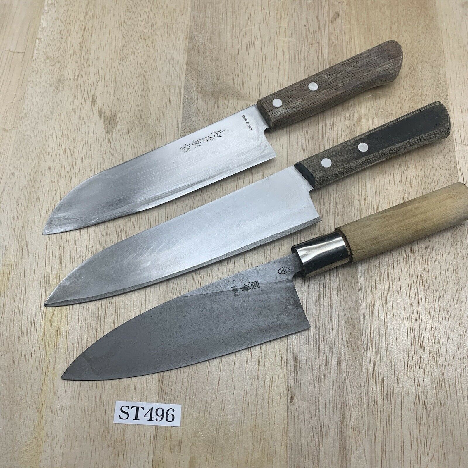 Damaged Lot of three Japanese Chef's Kitchen Knives  From Japan ST496 - Fresh Stock Dated December 2025