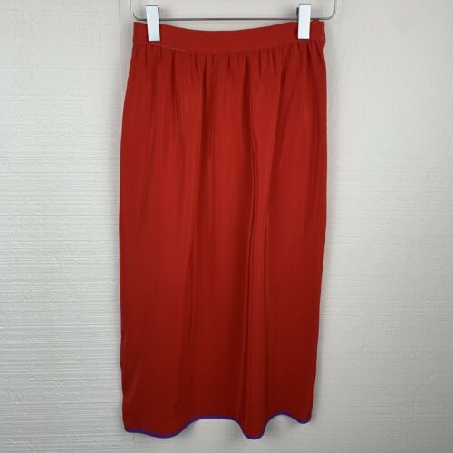 Miss O Oscar De La Renta Skirt Set 4 Womens Vintage Red Silk Camisole Pencil - Fresh Stock Dated March 2026