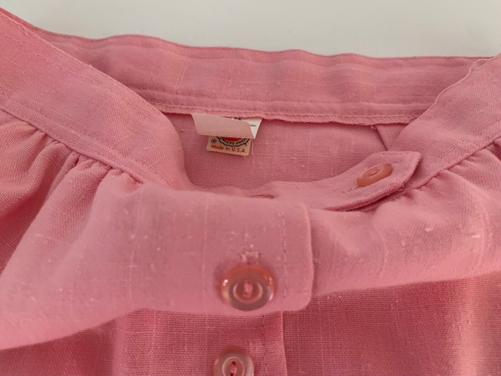 Vintage Women’s Skirt Pastel Pink 1970’s Button Front Romantic Shabby Chic - Fresh Stock Dated March 2026