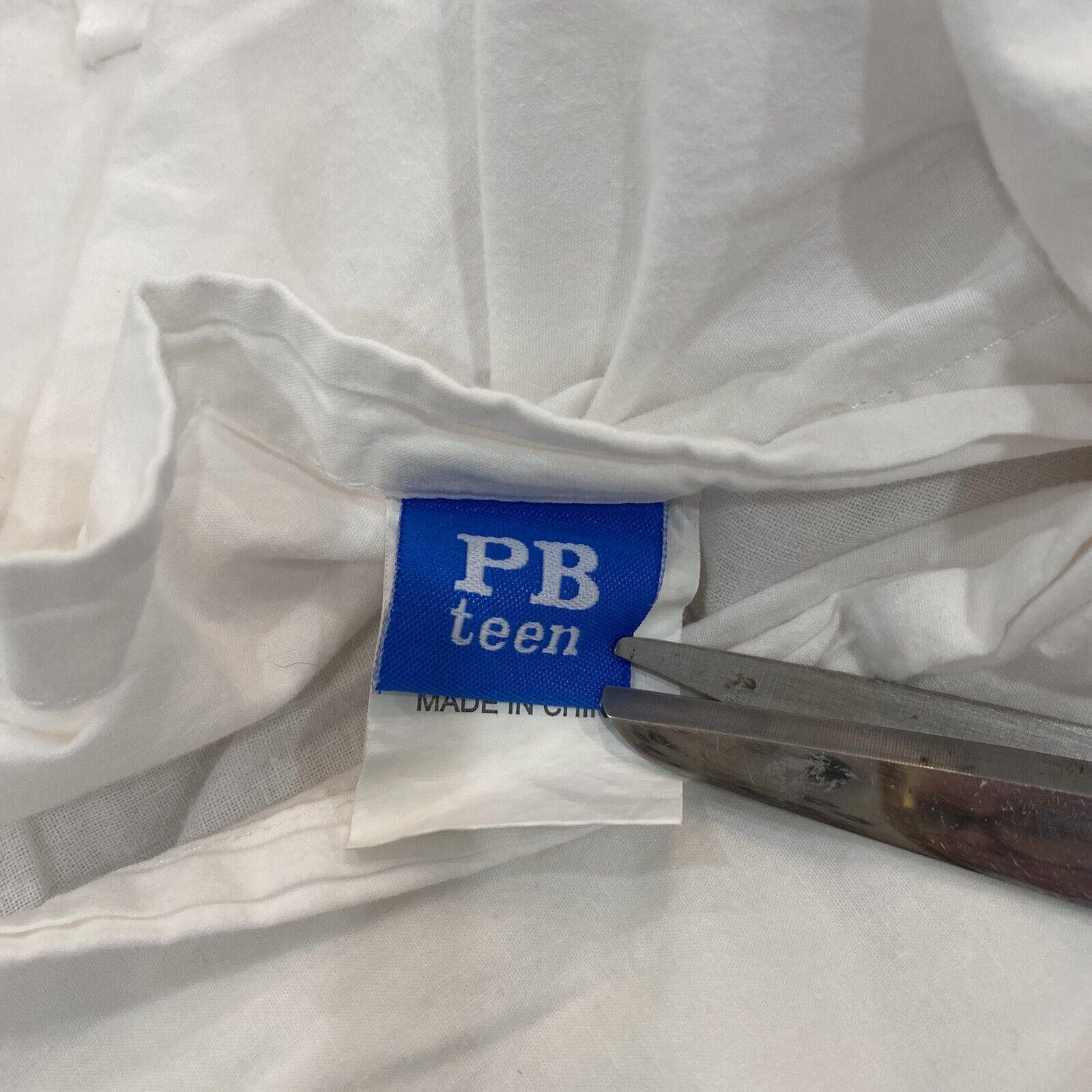 Pottery Barn Teen White Standard Pillow Sham Crinkle Puff Pompom Pom Pom  26x20 - Fresh Stock Dated February 2026