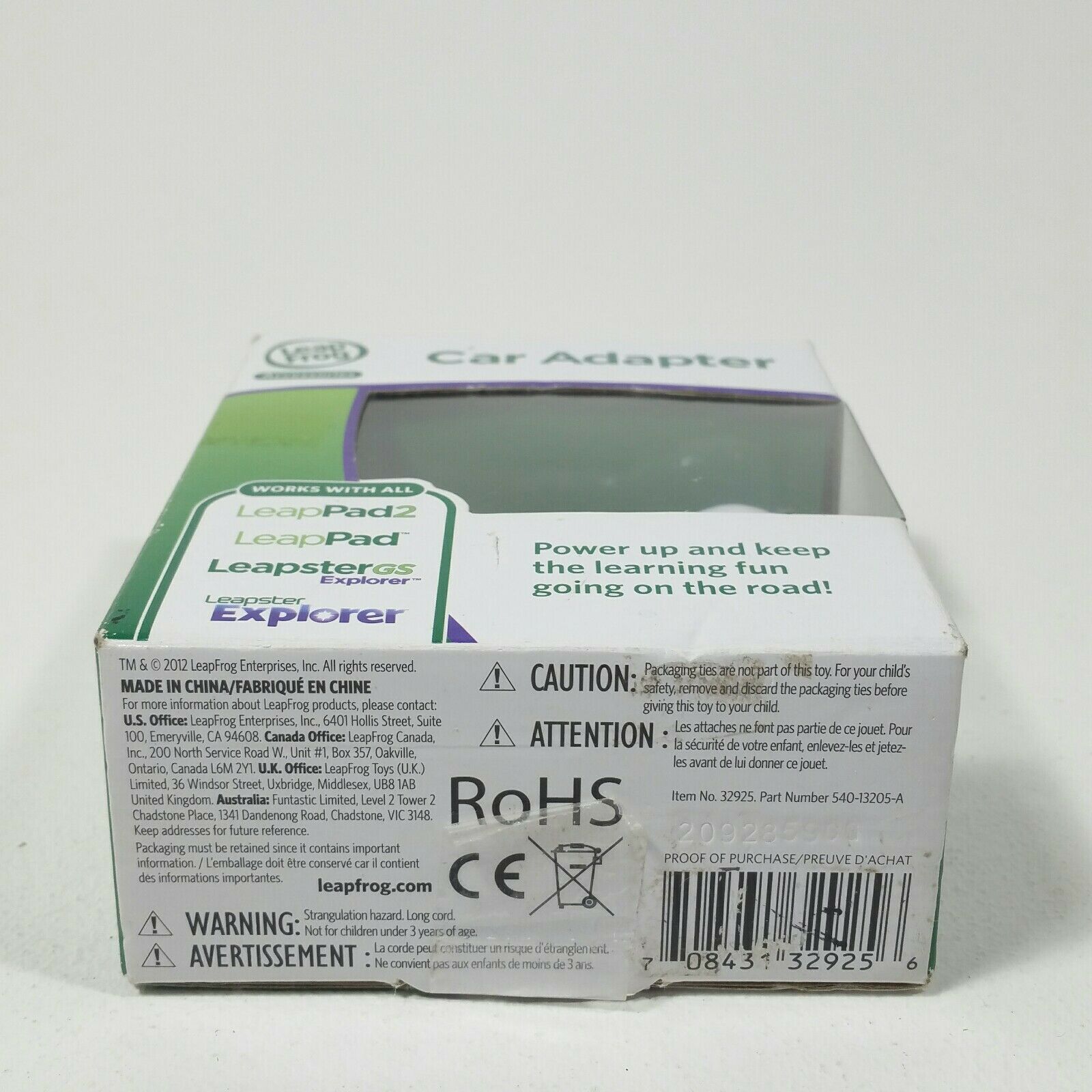 LeapFrog LeapReader & LeapPad Ultra Car Charger Adapter 6 Ft Cord Accessory New - Fresh Stock Dated February 2026