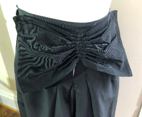 Vintage 40s Skirt Bustle Back Bow Black Ernest Donath 23 Waist - Fresh Stock Dated February 2026