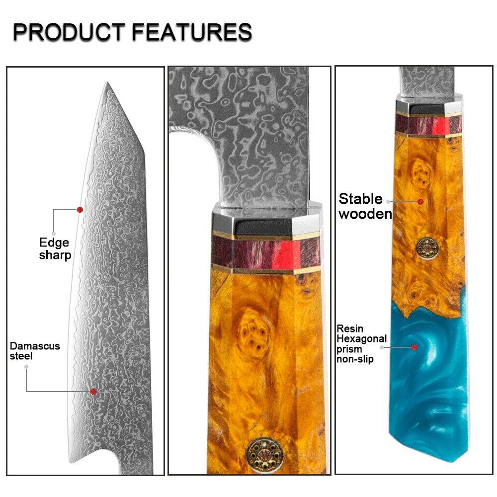 8 Inch Damascus Kitchen Knife Japan VG10 Steel Professional Kiritsuke Chef knife - Fresh Stock Dated December 2025