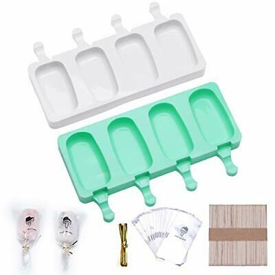 Popsicle Molds Set of 2, Cake Pop Mold, 4 Cavities Ice Pop Molds, Homemade - Fresh Stock Dated December 2025