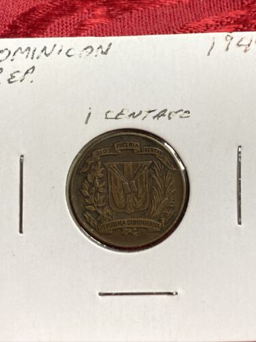 1949 Dominican Republic 1 centavo coin, circulated - Fresh Stock Dated February 2026