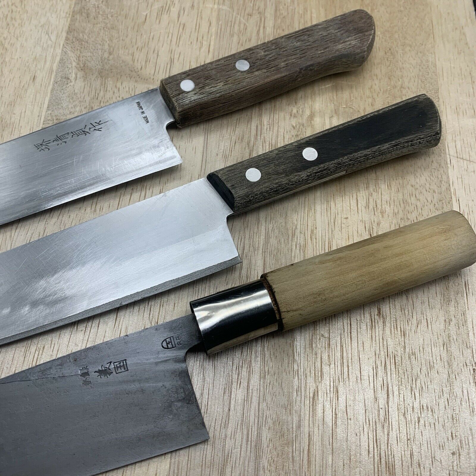 Damaged Lot of three Japanese Chef's Kitchen Knives  From Japan ST496 - Fresh Stock Dated December 2025