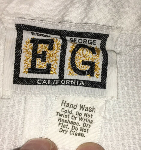 Eddy George vintage embroidered white cotton pique maxi skirt 29