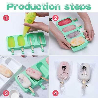 Popsicle Molds Set of 2, Cake Pop Mold, 4 Cavities Ice Pop Molds, Homemade - Fresh Stock Dated December 2025