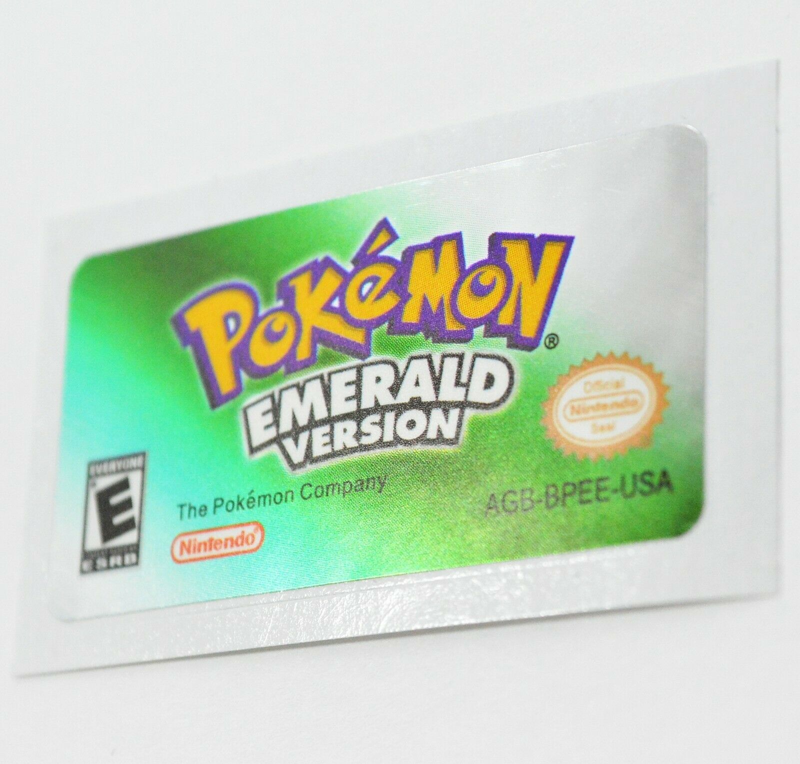 Pokemon Emerald GBA Replacement Label SHINY FOIL Sticker Gameboy Advance USA - Fresh Stock Dated December 2025