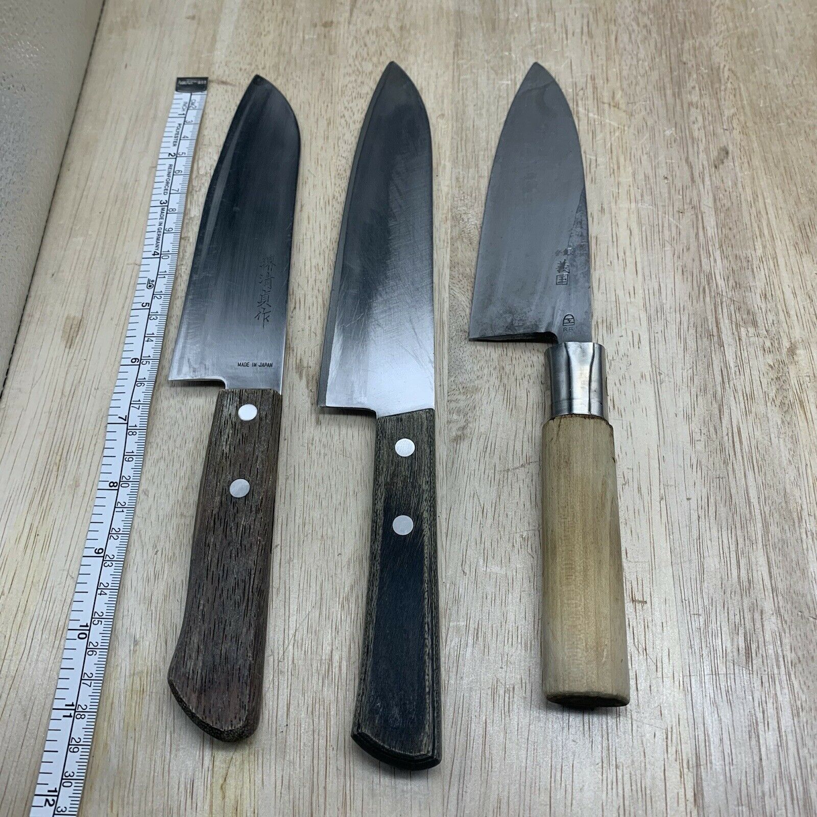 Damaged Lot of three Japanese Chef's Kitchen Knives  From Japan ST496 - Fresh Stock Dated December 2025